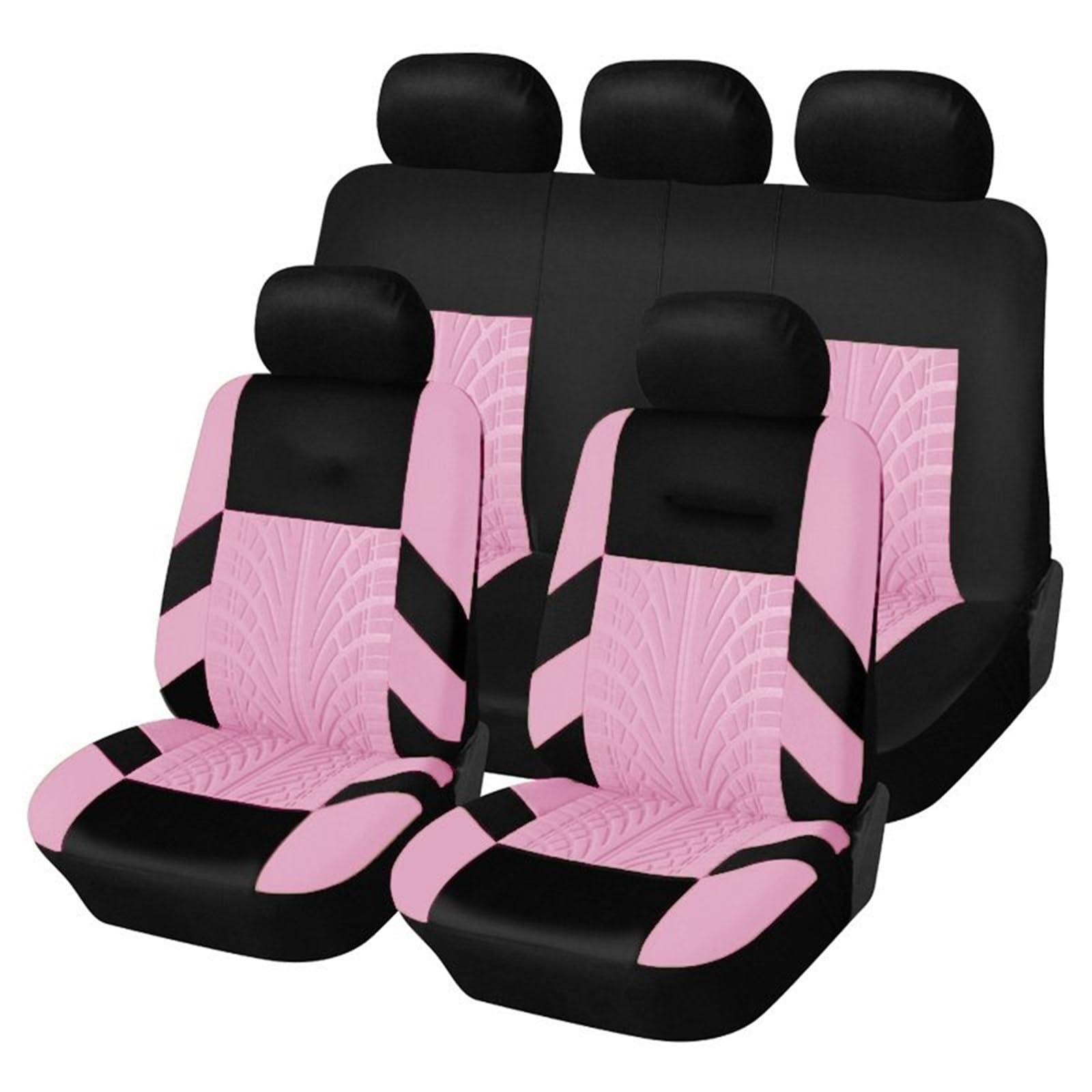 CGBWMB Auto-Sitzbezüge Autositzbezüge-Set Universell Passend Für Die Meisten Autos Bezüge Mit Reifenspur-Detail-Styling Autositzschutz Autositzbezüge(Pink Full Set) von CGBWMB