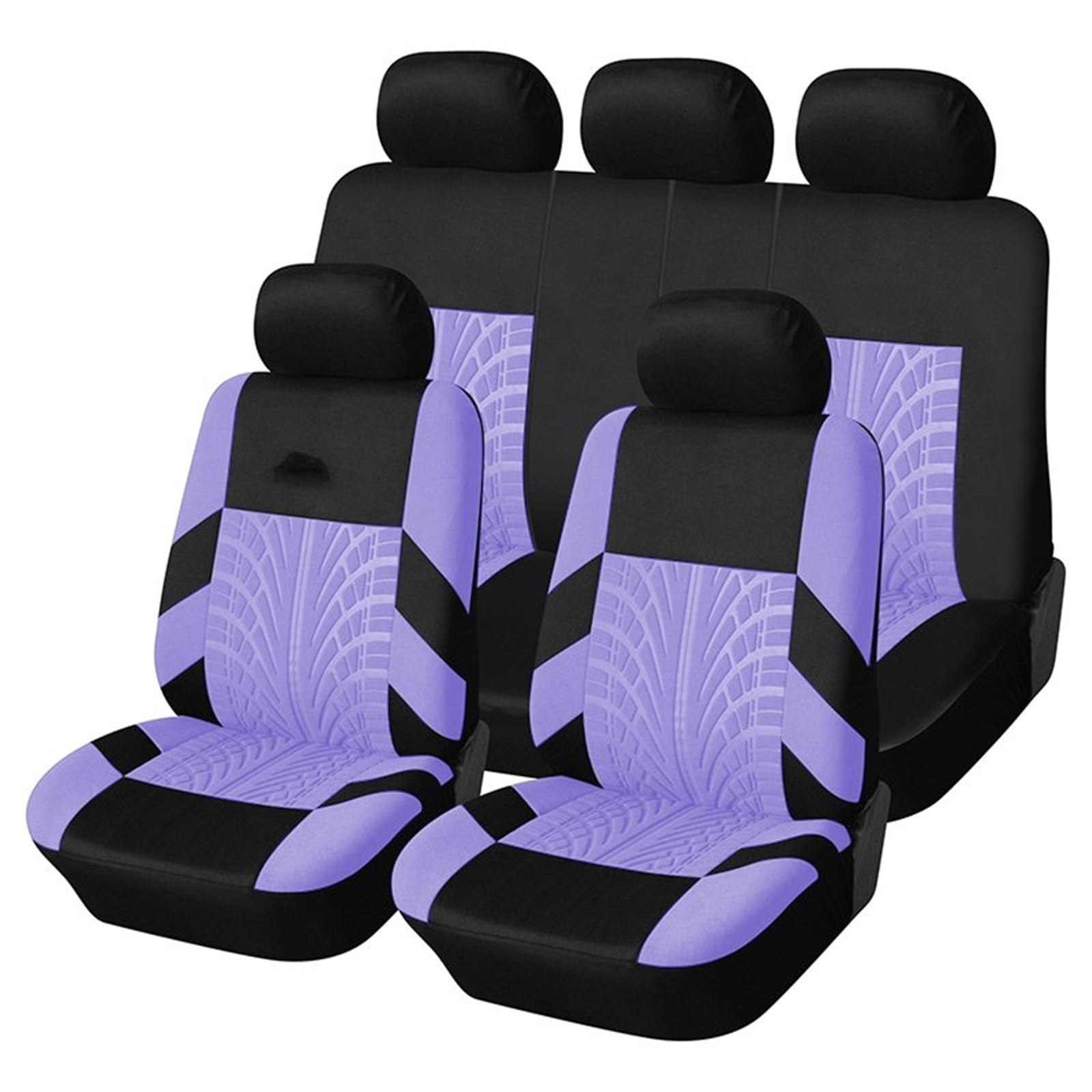 CGBWMB Auto-Sitzbezüge Autositzbezüge-Set Universell Passend Für Die Meisten Autos Bezüge Mit Reifenspur-Detail-Styling Autositzschutz Autositzbezüge(Purple Full Set) von CGBWMB