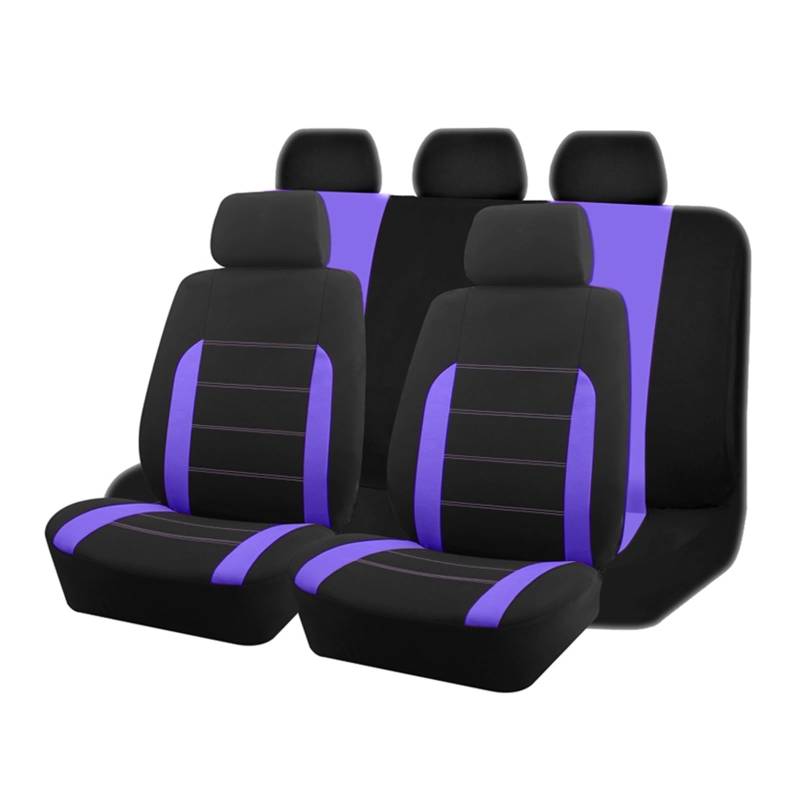 CGBWMB Auto-Sitzbezüge Autositzbezüge Universalgröße Für Die Meisten Autos SUV LKW Van Autozubehör Innensitzbezüge Für Autos Kompletter Satz Autositzbezüge(Purple 5 seat) von CGBWMB