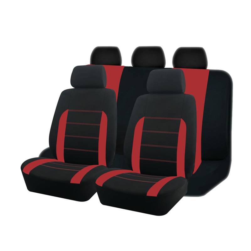 CGBWMB Auto-Sitzbezüge Autositzbezüge Universalgröße Für Die Meisten Autos SUV LKW Van Autozubehör Innensitzbezüge Für Autos Kompletter Satz Autositzbezüge(Red 5 seat) von CGBWMB