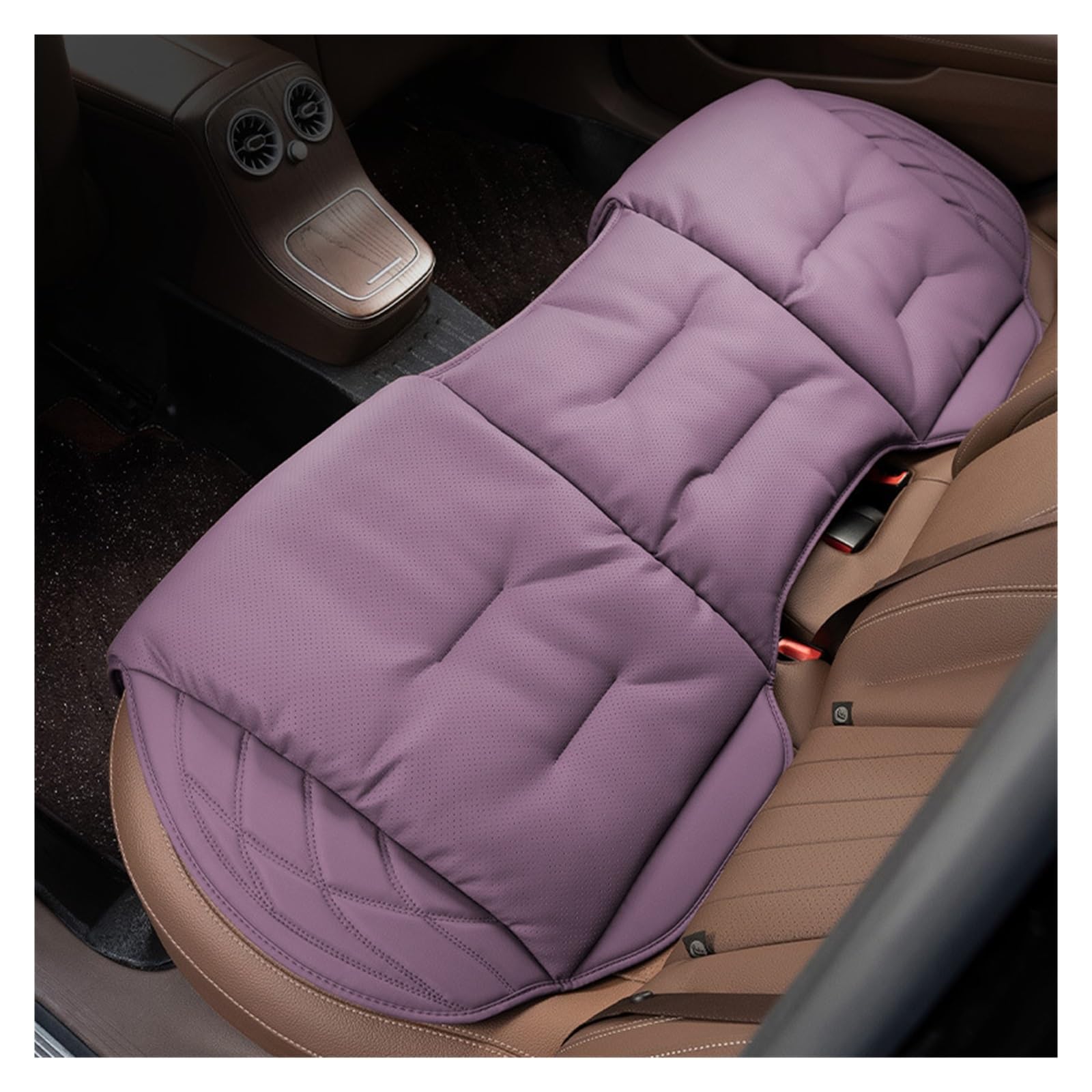 CGBWMB Auto-Sitzbezüge Autositzkissen Hauptfahrer Universelles Vier-Jahreszeiten-Ledersitzkissen Passende Sitzbezüge Autositzbezüge(Rear Seat-Purple) von CGBWMB