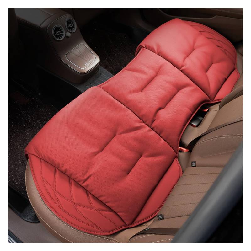 CGBWMB Auto-Sitzbezüge Autositzkissen Hauptfahrer Universelles Vier-Jahreszeiten-Ledersitzkissen Passende Sitzbezüge Autositzbezüge(Rear Seat-Red) von CGBWMB