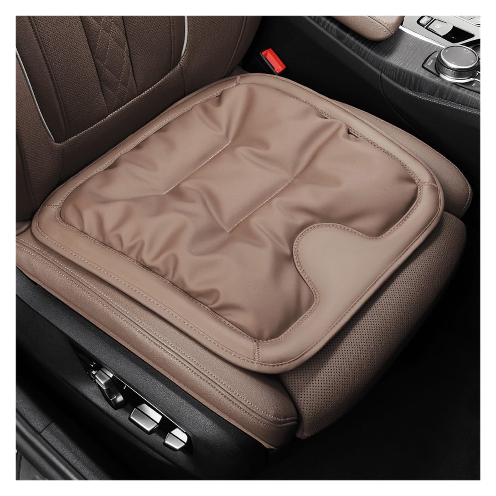 CGBWMB Auto-Sitzbezüge Autositzkissen Leder Winter Einteiliges Auto Spezielles Dreiteiliges Sitzkissenzubehör Für Hinten Autositzbezüge(Chestnut Brown-A) von CGBWMB