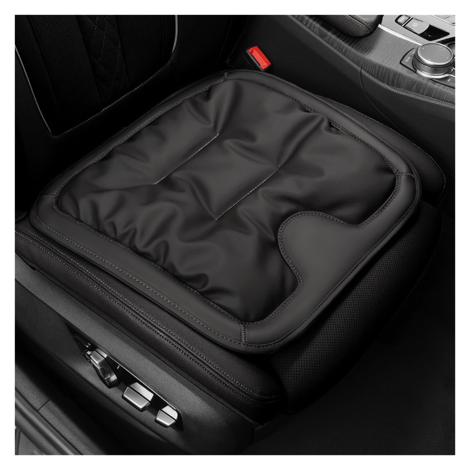 CGBWMB Auto-Sitzbezüge Autositzkissen Leder Winter Einteiliges Auto Spezielles Dreiteiliges Sitzkissenzubehör Für Hinten Autositzbezüge(Classic Black-A) von CGBWMB