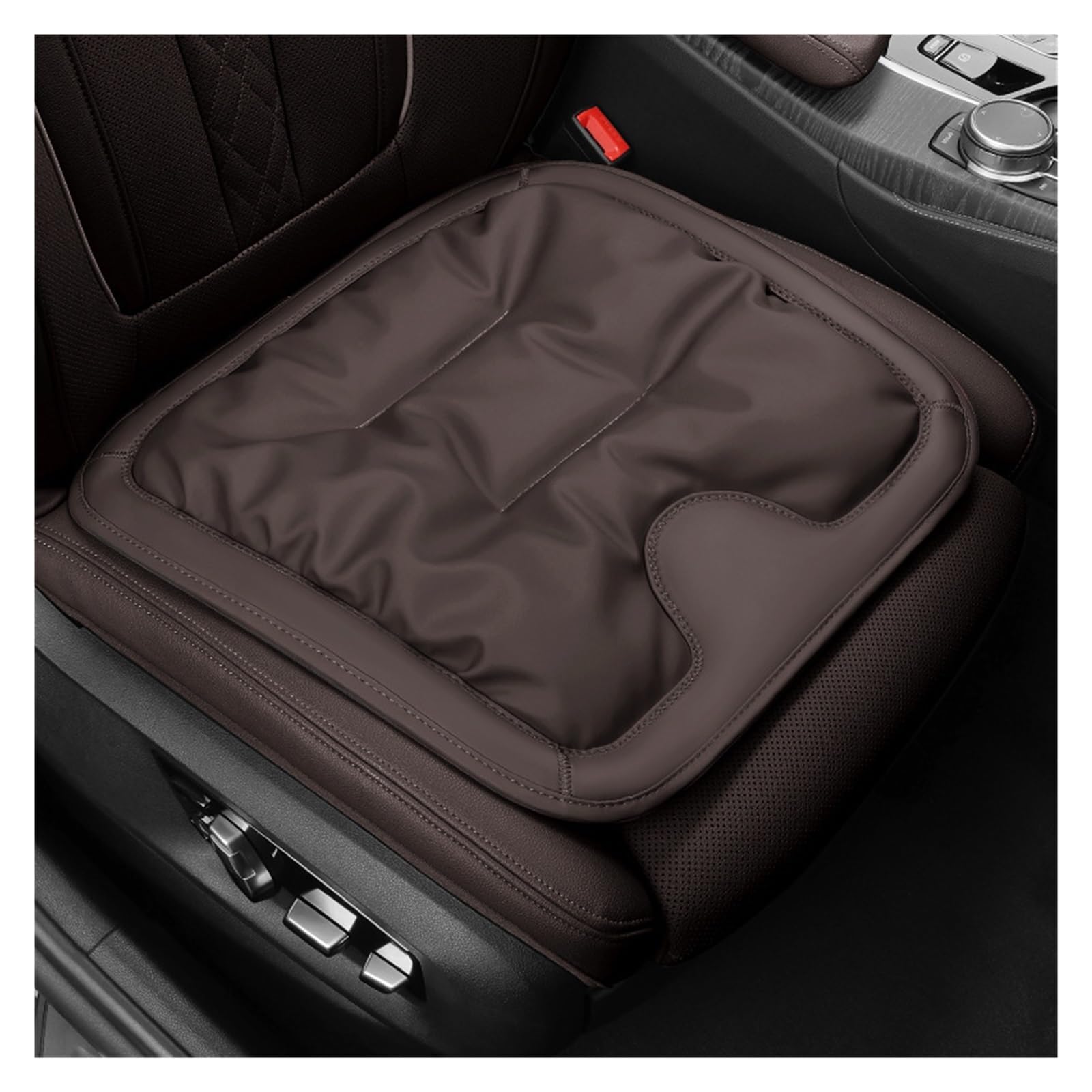 CGBWMB Auto-Sitzbezüge Autositzkissen Leder Winter Einteiliges Auto Spezielles Dreiteiliges Sitzkissenzubehör Für Hinten Autositzbezüge(Mocha Brown-A) von CGBWMB