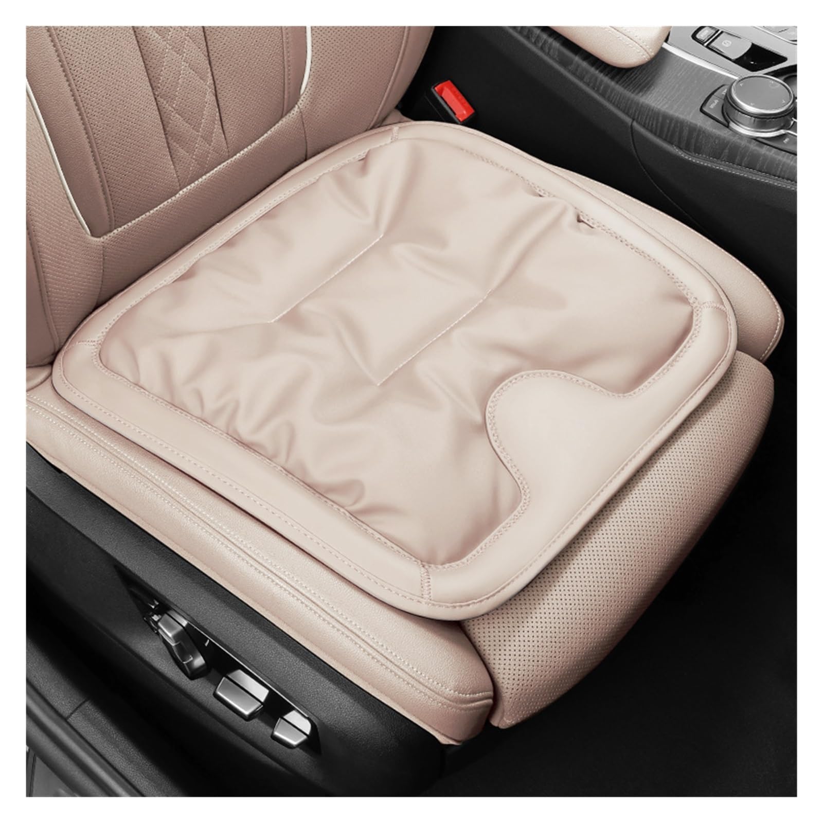 CGBWMB Auto-Sitzbezüge Autositzkissen Leder Winter Einteiliges Auto Spezielles Dreiteiliges Sitzkissenzubehör Für Hinten Autositzbezüge(Off White-A) von CGBWMB