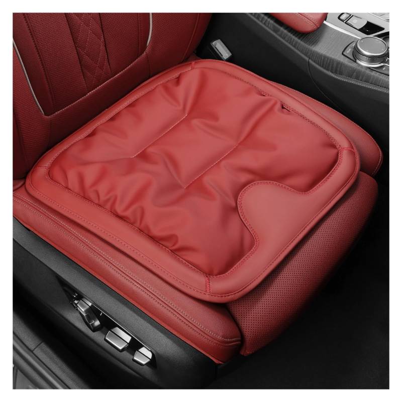 CGBWMB Auto-Sitzbezüge Autositzkissen Leder Winter Einteiliges Auto Spezielles Dreiteiliges Sitzkissenzubehör Für Hinten Autositzbezüge(Volcanic red-A) von CGBWMB