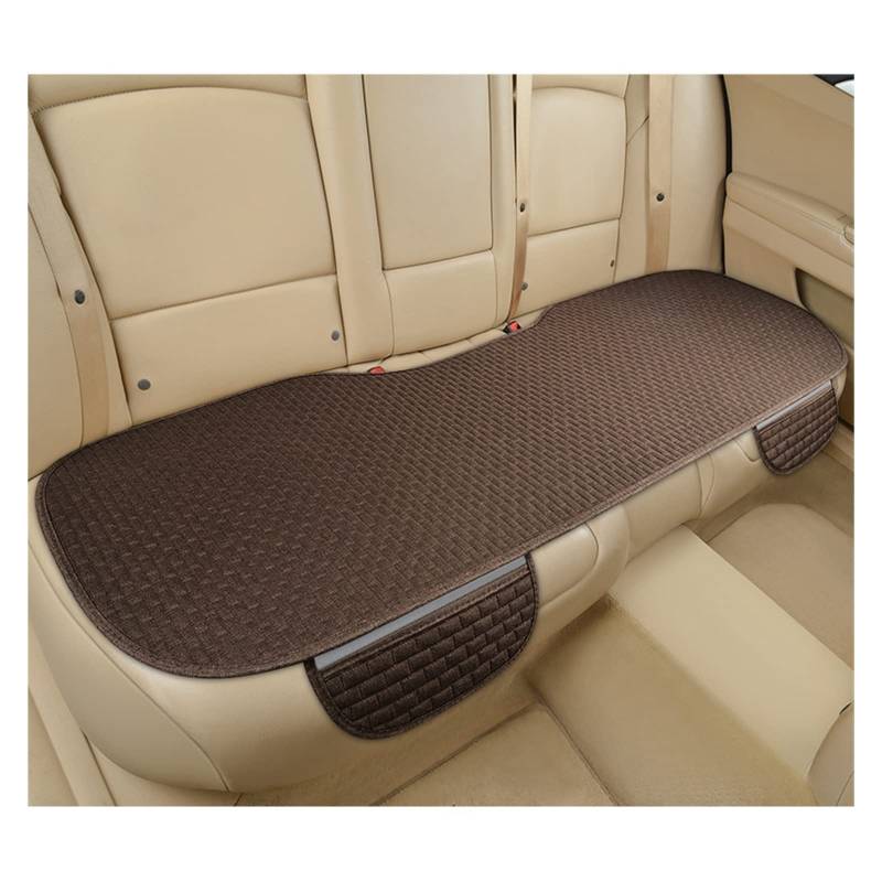 CGBWMB Auto-Sitzbezüge Flachs-Autositzbezug Vorne Und Hinten Leinenstoff Kissen Atmungsaktiv Schutzmatte Universal-LKW SUV Van Autositzbezüge(1 Coffee Rear) von CGBWMB