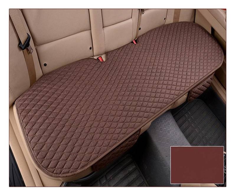 CGBWMB Auto-Sitzbezüge Flachs-Autositzbezug Vorne Und Hinten Leinenstoff Kissen Atmungsaktiv Schutzmatte Universal-LKW SUV Van Autositzbezüge(1 Coffee Rear A) von CGBWMB