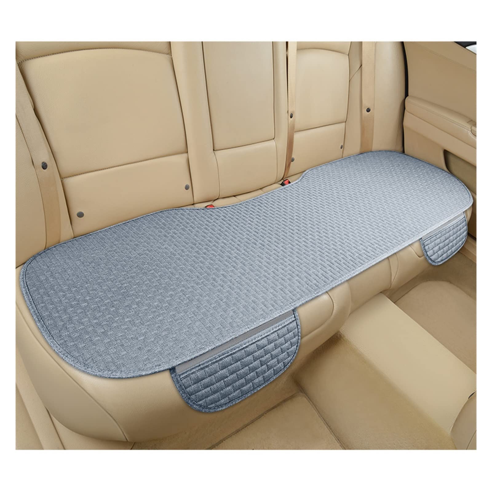 CGBWMB Auto-Sitzbezüge Flachs-Autositzbezug Vorne Und Hinten Leinenstoff Kissen Atmungsaktiv Schutzmatte Universal-LKW SUV Van Autositzbezüge(1 Gray Rear) von CGBWMB