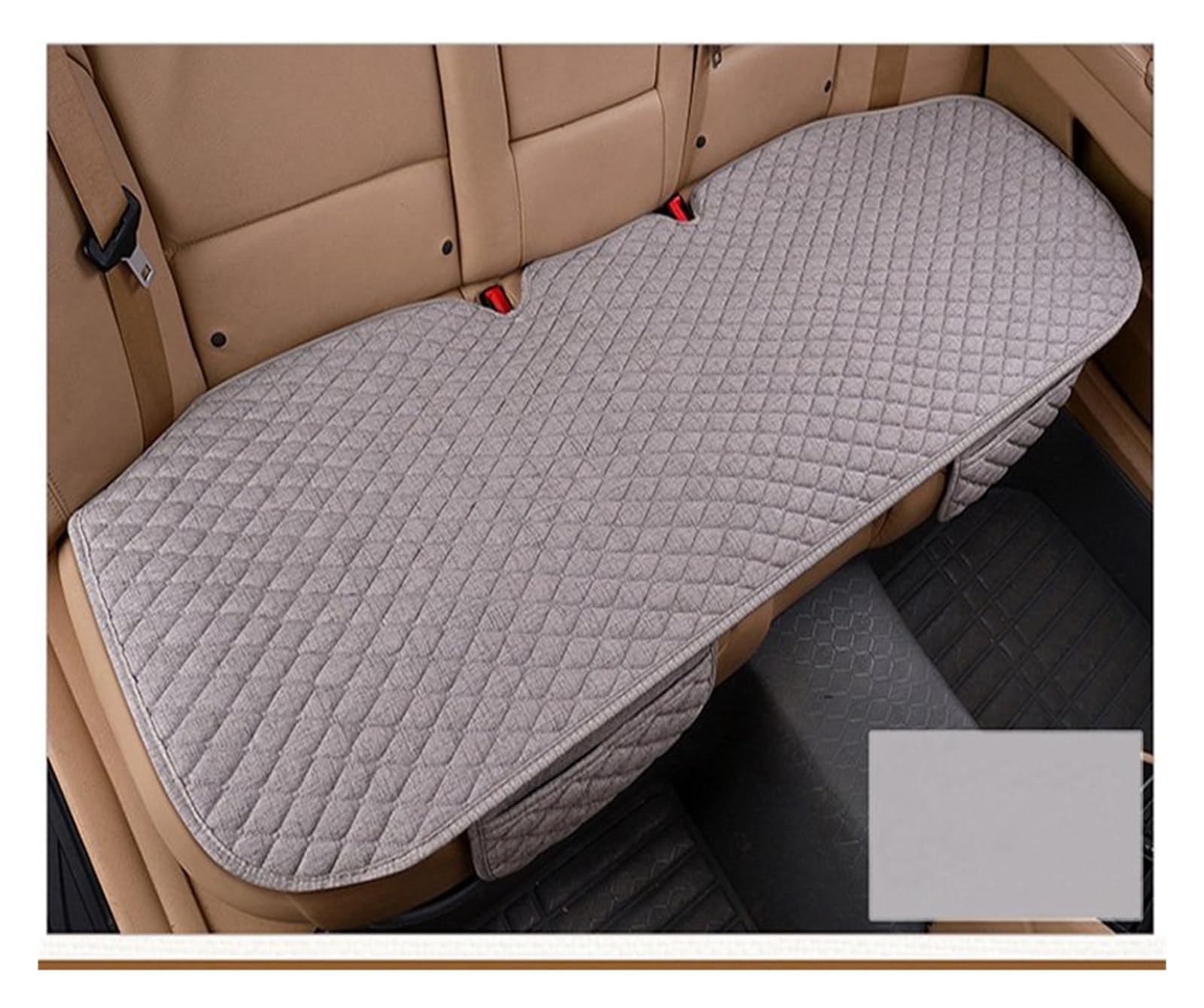 CGBWMB Auto-Sitzbezüge Flachs-Autositzbezug Vorne Und Hinten Leinenstoff Kissen Atmungsaktiv Schutzmatte Universal-LKW SUV Van Autositzbezüge(1 Gray Rear A) von CGBWMB
