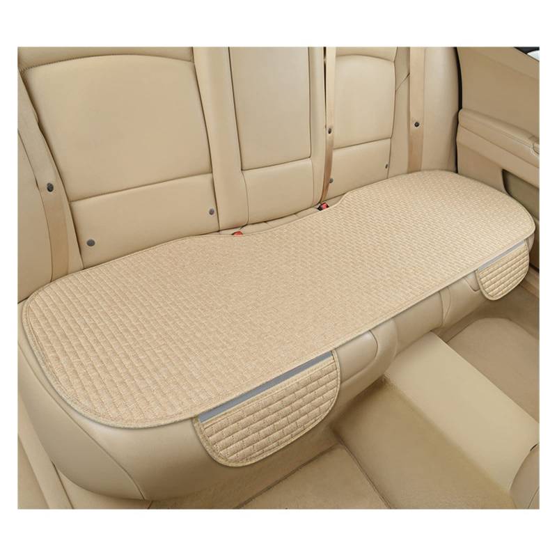 CGBWMB Auto-Sitzbezüge Flachs-Autositzbezug Vorne Und Hinten Leinenstoff Kissen Atmungsaktiv Schutzmatte Universal-LKW SUV Van Autositzbezüge(1 beige Rear) von CGBWMB