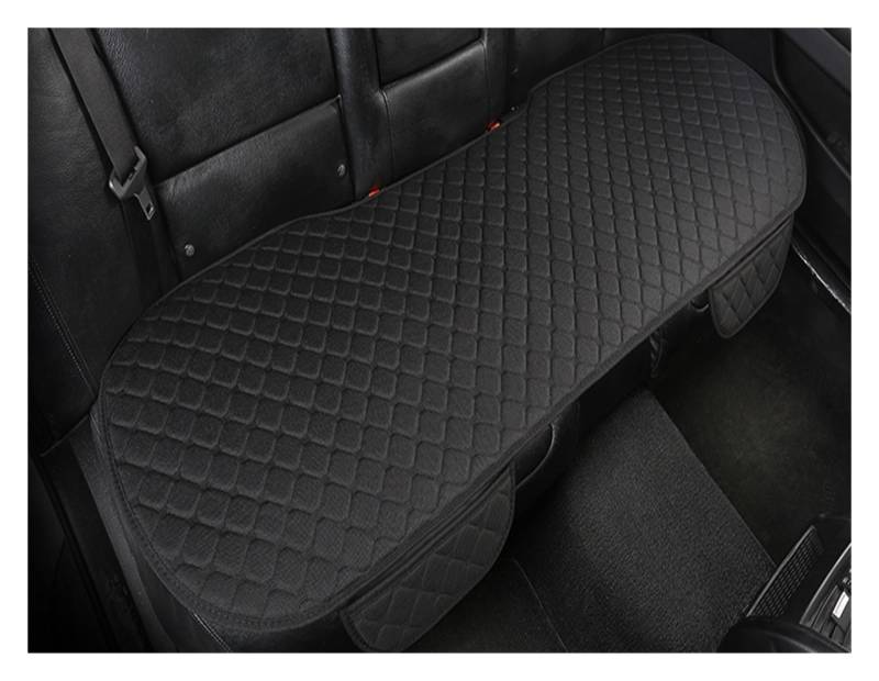 CGBWMB Auto-Sitzbezüge Flachs-Autositzbezug Vorne Und Hinten Leinenstoff Kissen Atmungsaktiv Schutzmatte Universal-LKW SUV Van Autositzbezüge(Black Rear 1) von CGBWMB