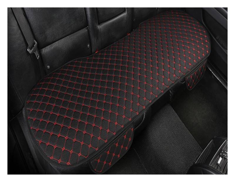 CGBWMB Auto-Sitzbezüge Flachs-Autositzbezug Vorne Und Hinten Leinenstoff Kissen Atmungsaktiv Schutzmatte Universal-LKW SUV Van Autositzbezüge(Black red Rear 1) von CGBWMB
