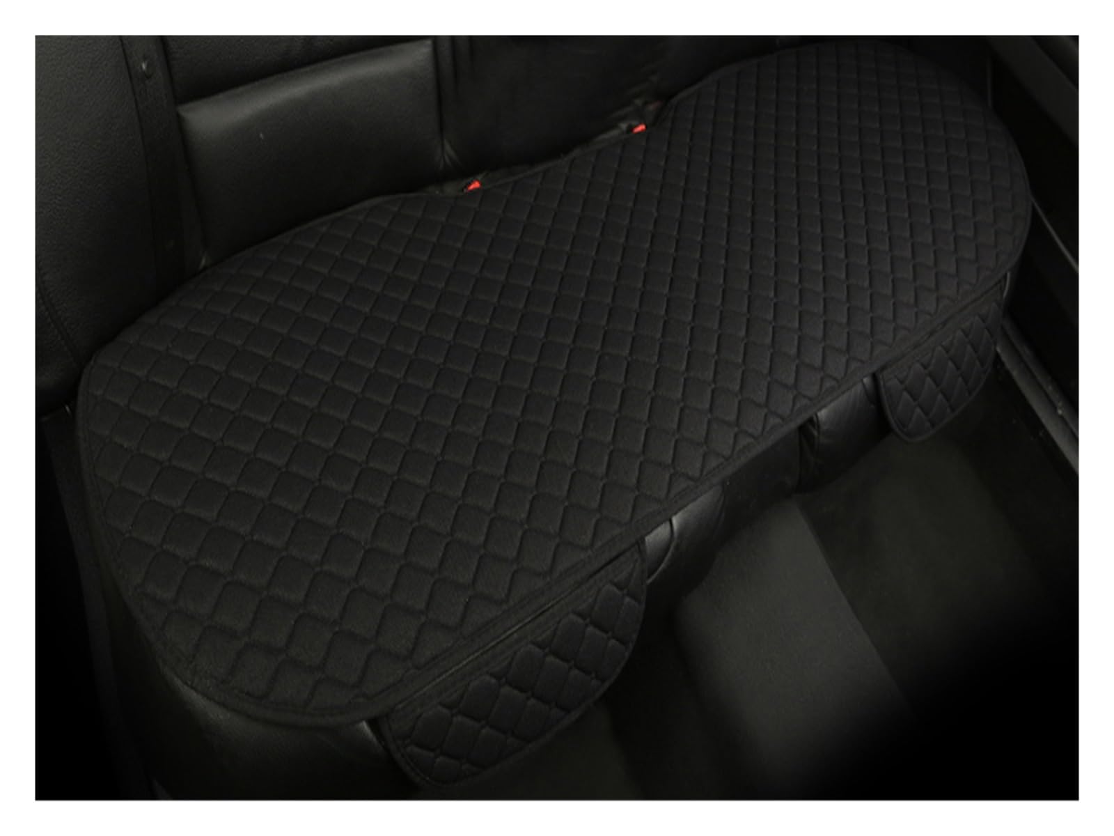 CGBWMB Auto-Sitzbezüge Flachs-Autositzbezug Vorne Und Hinten Leinenstoff Übergröße Kissen Atmungsaktiv Schutzmatte Polsterung LKW SUV Van Autositzbezüge(1 Black Rear) von CGBWMB