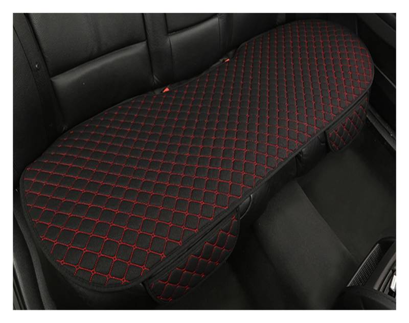CGBWMB Auto-Sitzbezüge Flachs-Autositzbezug Vorne Und Hinten Leinenstoff Übergröße Kissen Atmungsaktiv Schutzmatte Polsterung LKW SUV Van Autositzbezüge(1 Black red Rear) von CGBWMB
