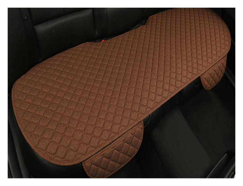 CGBWMB Auto-Sitzbezüge Flachs-Autositzbezug Vorne Und Hinten Leinenstoff Übergröße Kissen Atmungsaktiv Schutzmatte Polsterung LKW SUV Van Autositzbezüge(1 Coffee Rear) von CGBWMB