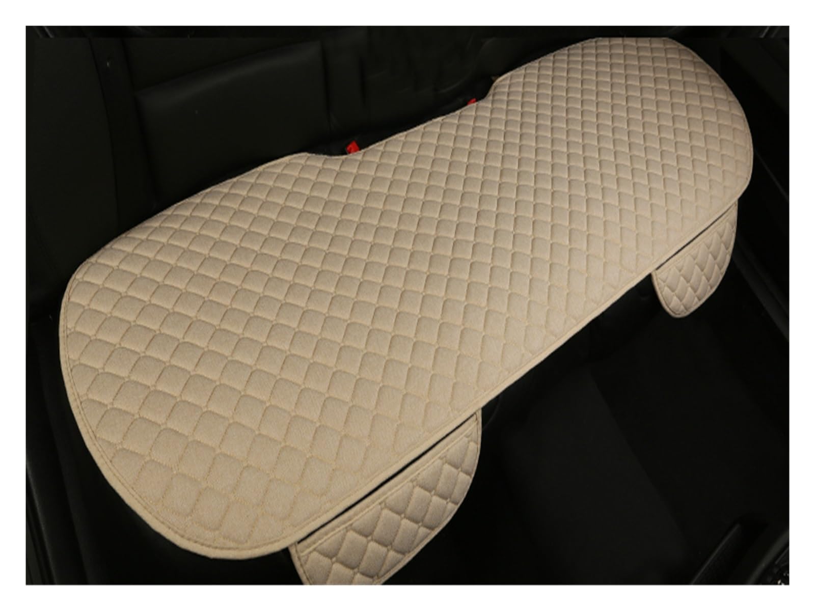 CGBWMB Auto-Sitzbezüge Flachs-Autositzbezug Vorne Und Hinten Leinenstoff Übergröße Kissen Atmungsaktiv Schutzmatte Polsterung LKW SUV Van Autositzbezüge(1 beige Rear) von CGBWMB