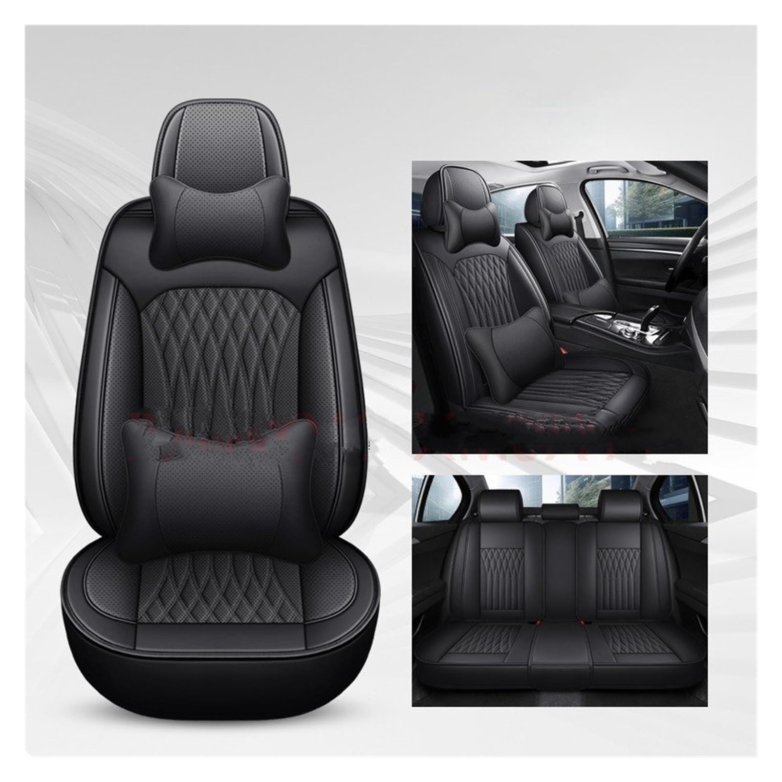 CGBWMB Auto-Sitzbezüge Für 1 Series E81 E82 E87 E88 F20 F21 F52 F40 Alle Automodelle Pu-Leder Universal Autositzbezug Autositzbezüge(Black 5 Seat a) von CGBWMB
