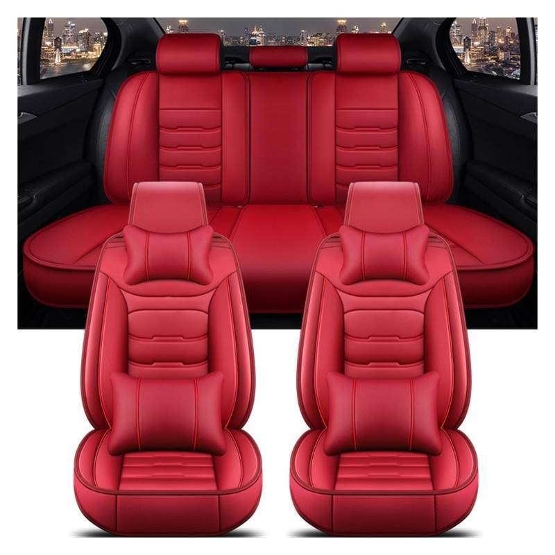 CGBWMB Auto-Sitzbezüge Für 3er E21 E30 E36 E46 E90 E91 E92 Alle Automodelle Universeller Autositzbezug Autositzbezüge(Red 5 Seat A) von CGBWMB