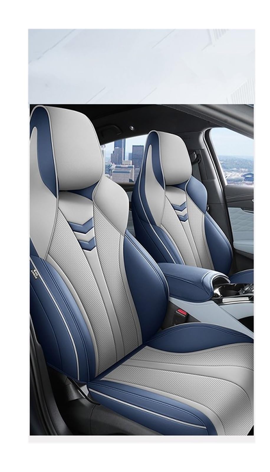 CGBWMB Auto-Sitzbezüge Für BYD Seal Komplettset mit Vorder- und Hinterrad-Komplettset, Autositzbezug, individuell anpassbar Autositzbezüge(Blue Gray) von CGBWMB