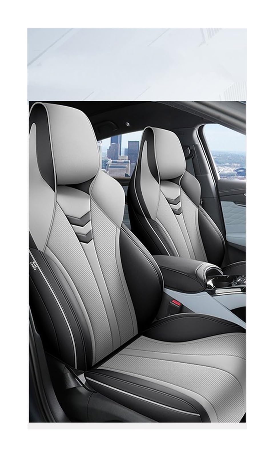 CGBWMB Auto-Sitzbezüge Für BYD Seal Komplettset mit Vorder- und Hinterrad-Komplettset, Autositzbezug, individuell anpassbar Autositzbezüge(Gray Black) von CGBWMB
