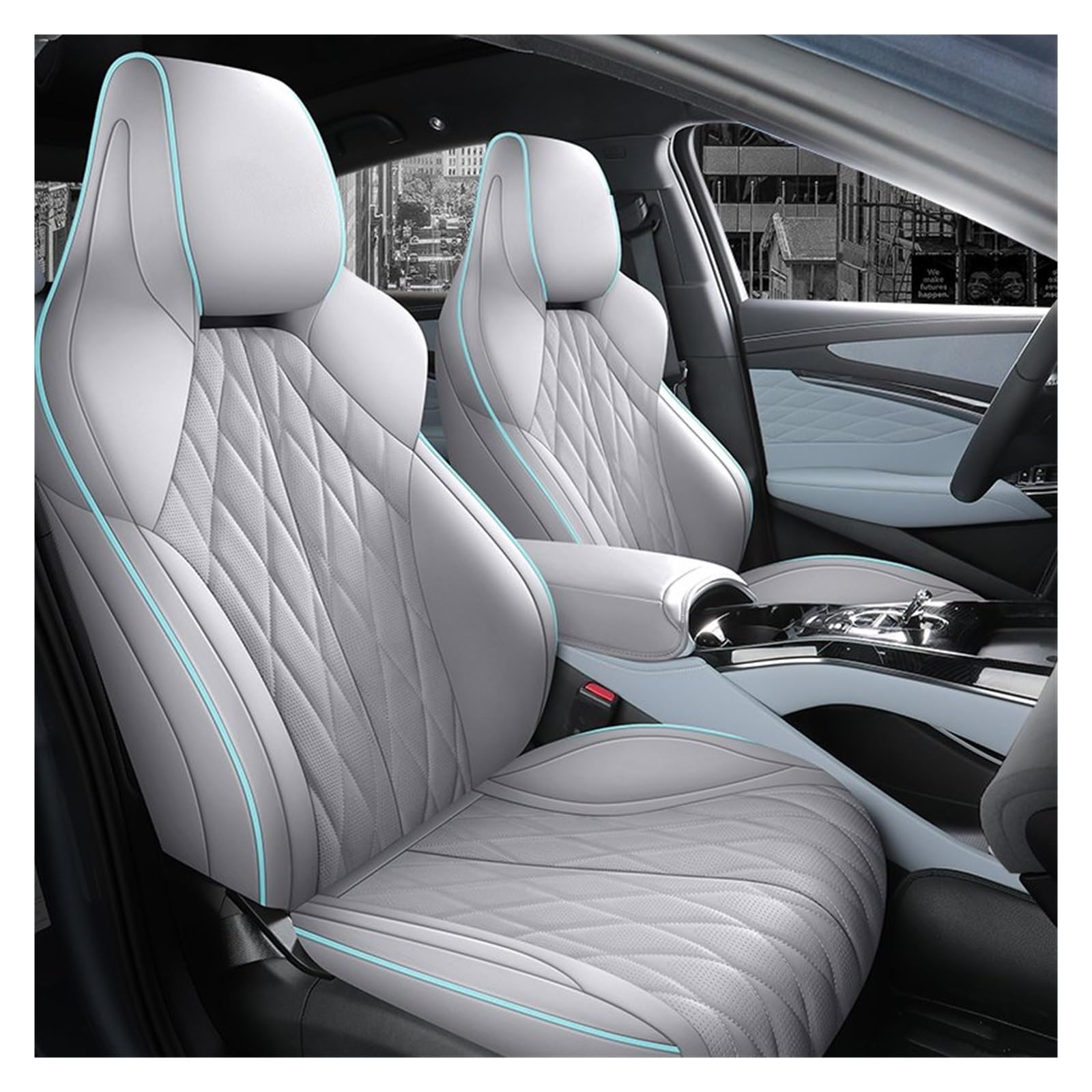 CGBWMB Auto-Sitzbezüge Für BYD Seal Komplettset mit Vorder- und Hinterrad-Komplettset, Autositzbezug, individuell anpassbar Autositzbezüge(Light Gray) von CGBWMB