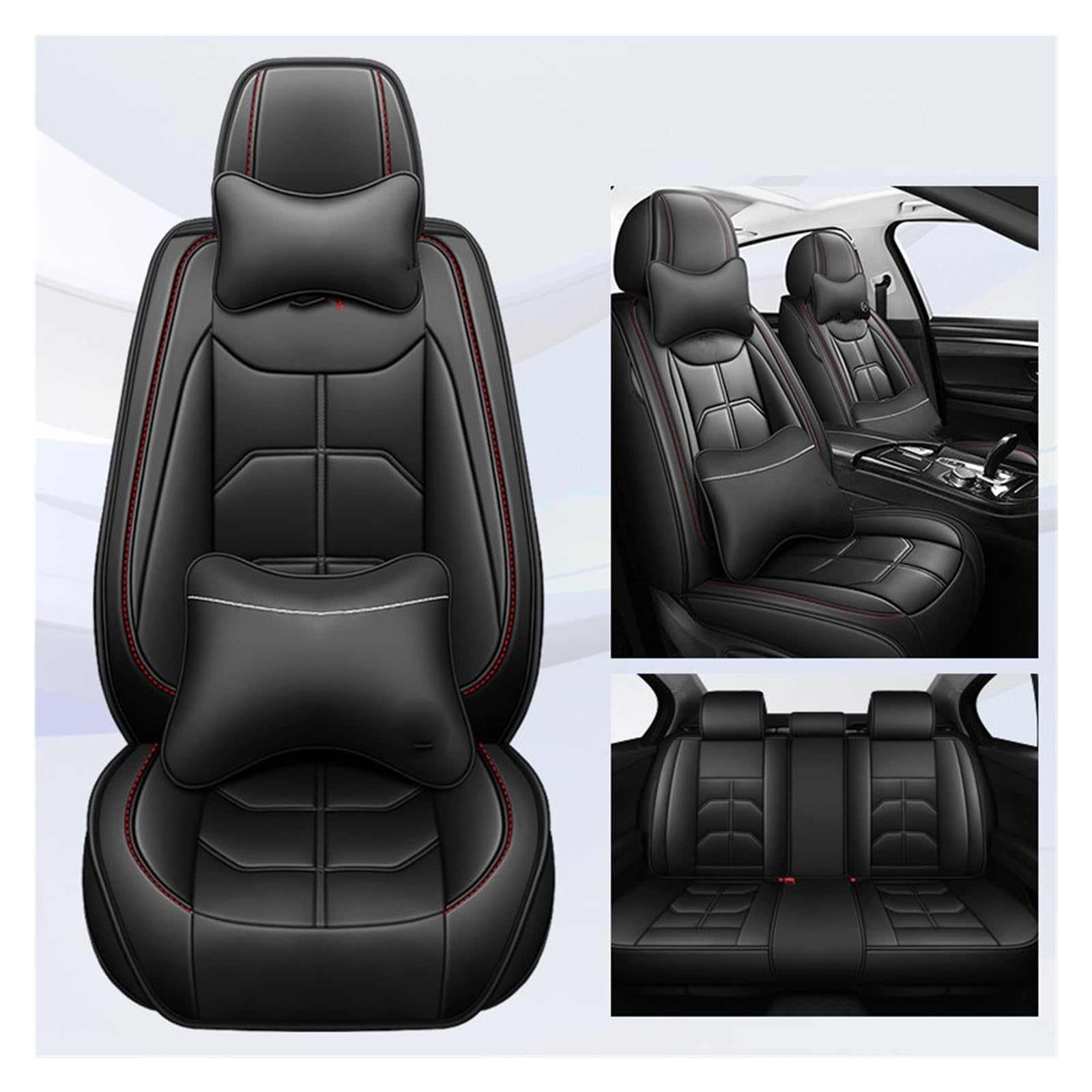 CGBWMB Auto-Sitzbezüge Für Chery Für OMODA 5 Für Tiggo 5 Für Tiggo 7 Für Tiggo 8 Plus Alle Automodelle Universal Auto Sitzbezug Autositzbezüge(Black 5 Seat A) von CGBWMB