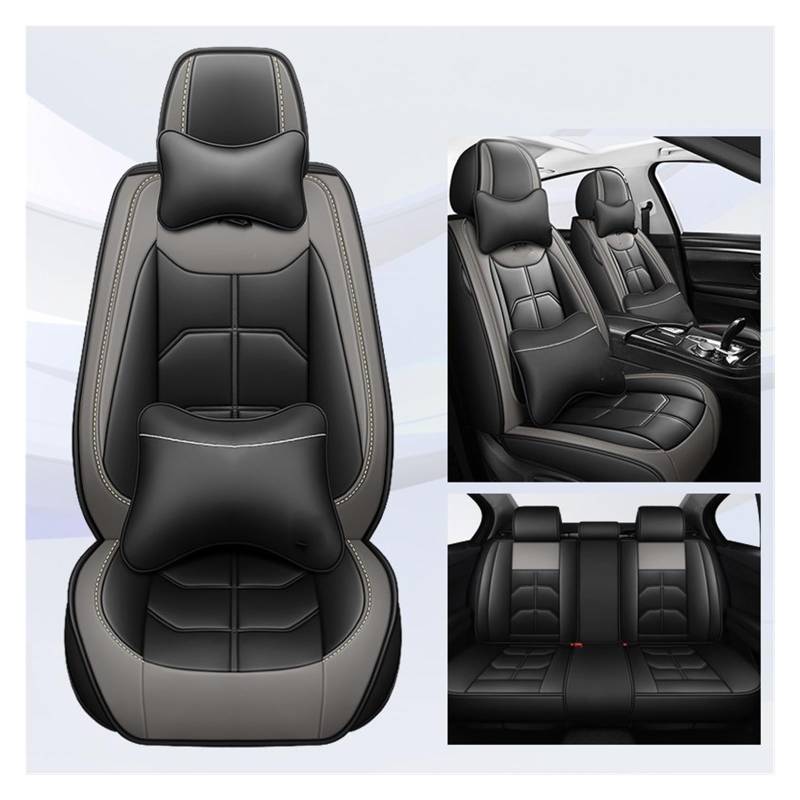 CGBWMB Auto-Sitzbezüge Für Chery Für OMODA 5 Für Tiggo 5 Für Tiggo 7 Für Tiggo 8 Plus Alle Automodelle Universal Auto Sitzbezug Autositzbezüge(Black Grey 5 Seat A) von CGBWMB