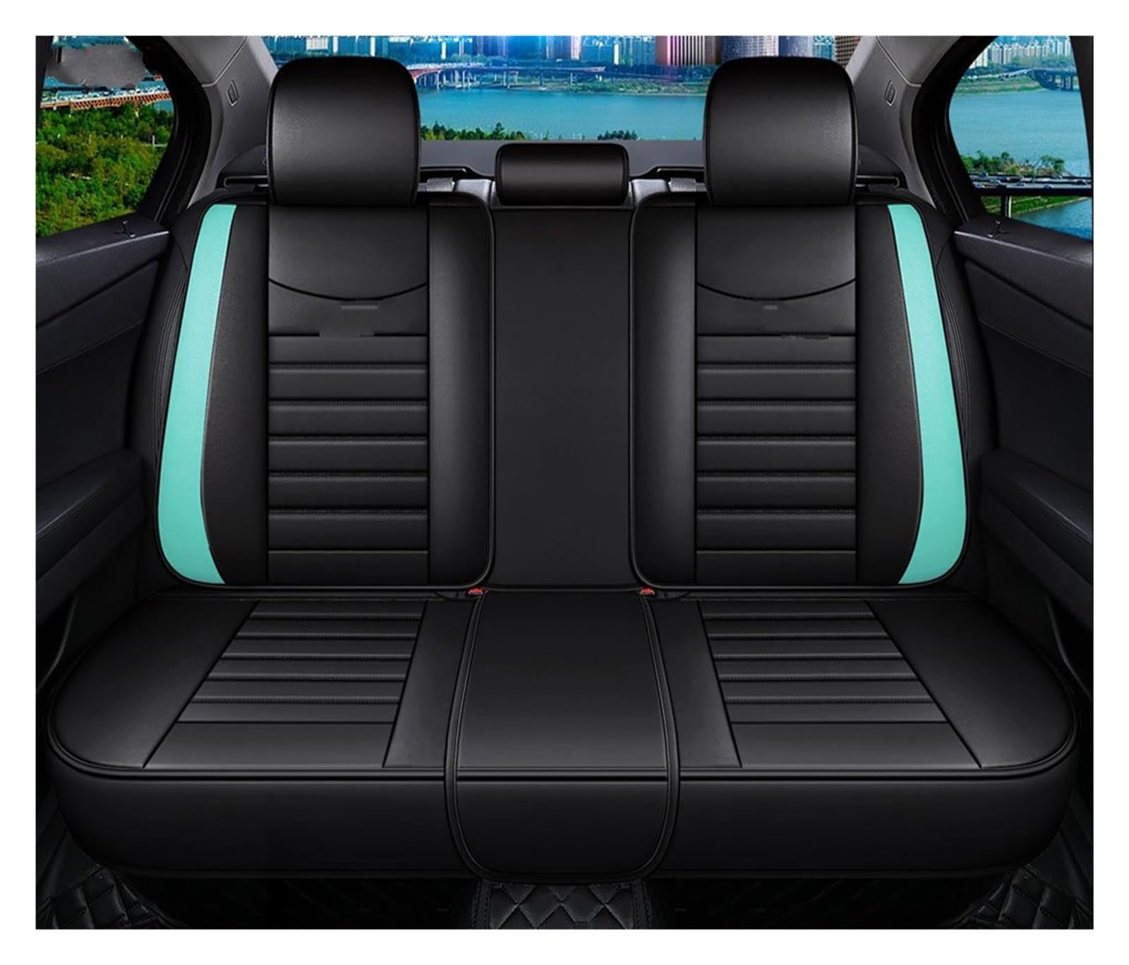 CGBWMB Auto-Sitzbezüge Für Chery Für Tiggo 8 7 Pro Zubehör Schwarz Leder Autositzbezüge Autositzbezüge(Rear Seats D) von CGBWMB