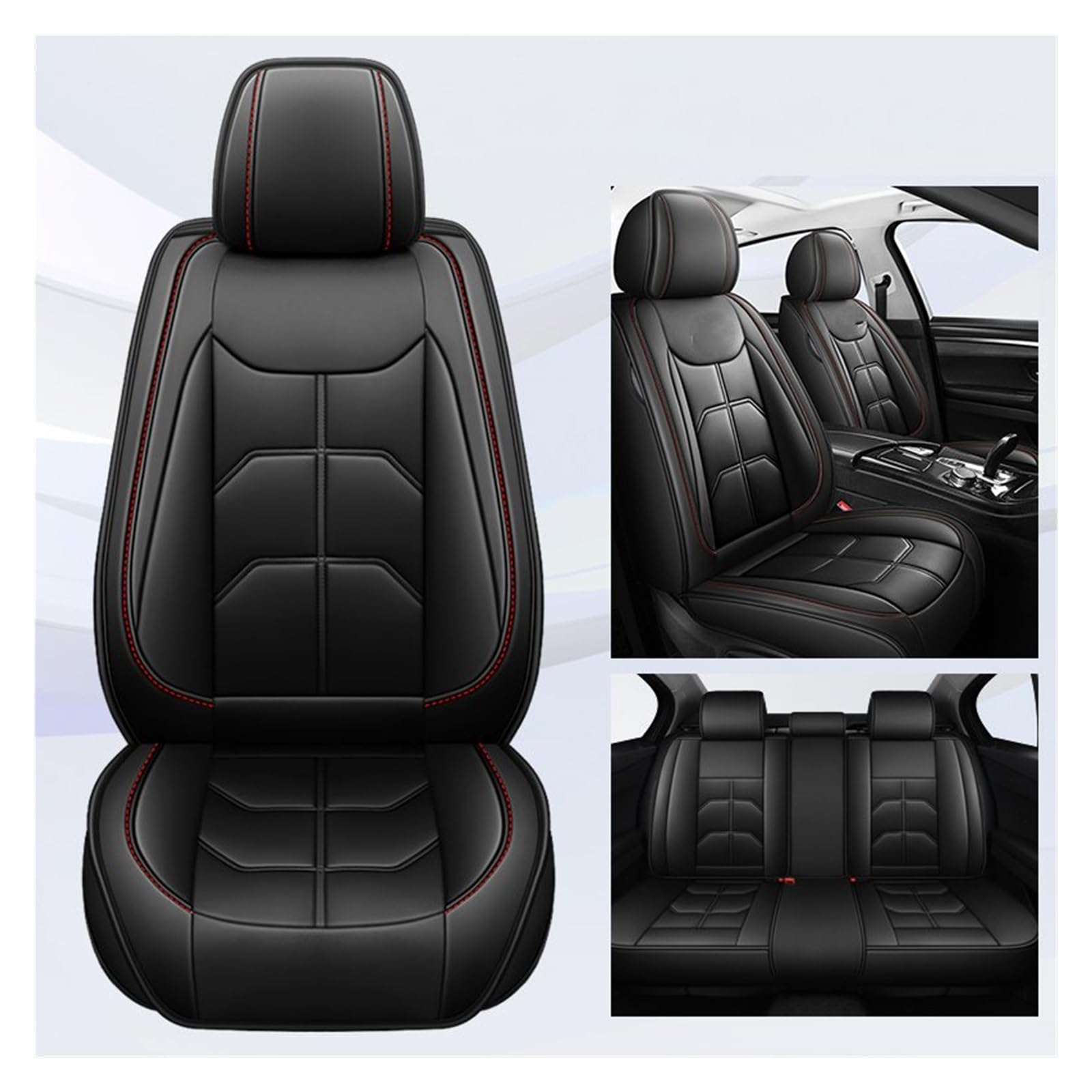 CGBWMB Auto-Sitzbezüge Für E46 E90 3er E21 E30 E36 E91 E92 E93 F30 F31 F34 F35 G20 Universal-Autositzbezug Autositzbezüge(Black 5 Seat) von CGBWMB