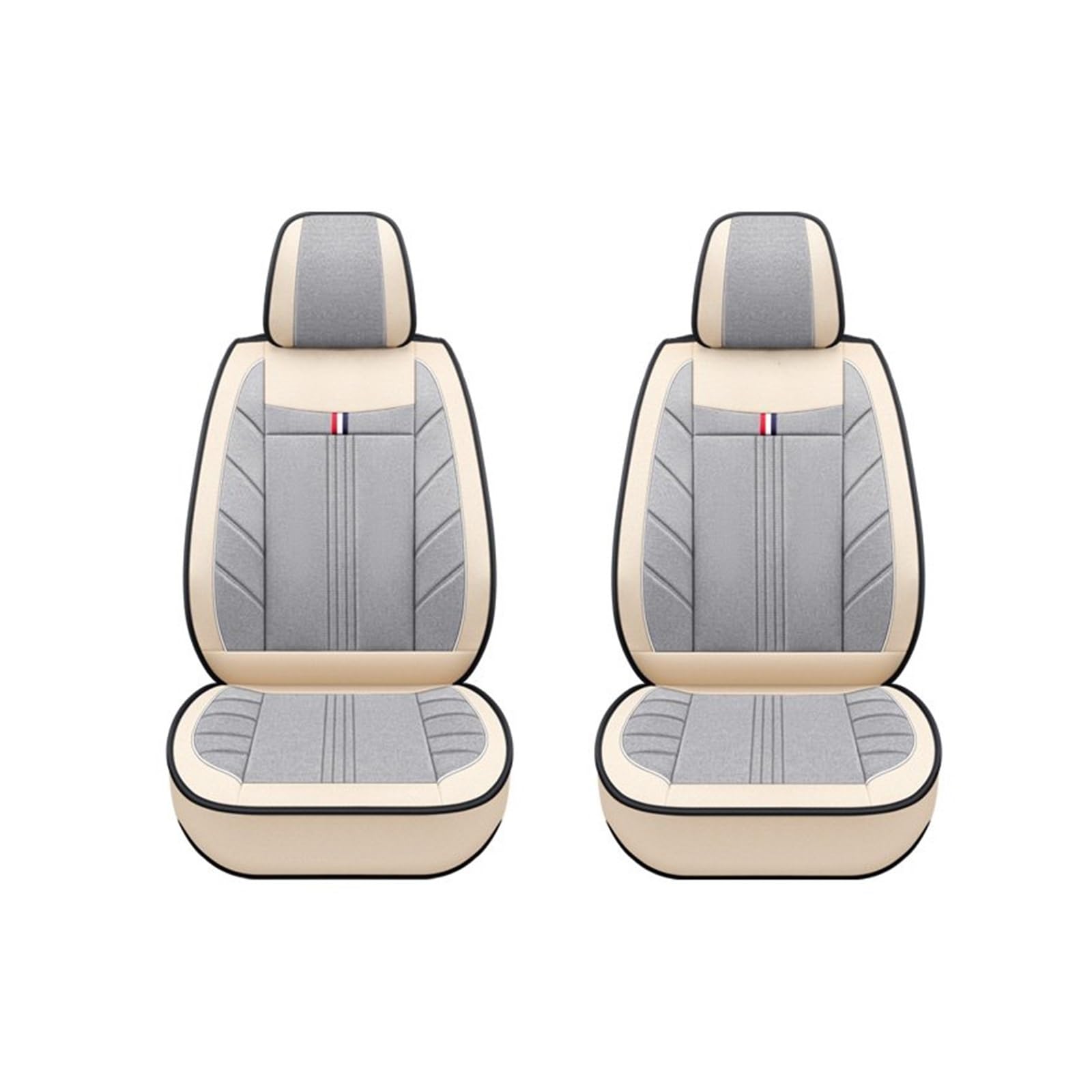 CGBWMB Auto-Sitzbezüge Für FIAT Für Bravo Für Punto Für Panda 500 Atmungsaktive Innen Frau Universal Flachs Auto Sitzbezug Autositzbezüge(2Pcs-Gray Beige) von CGBWMB