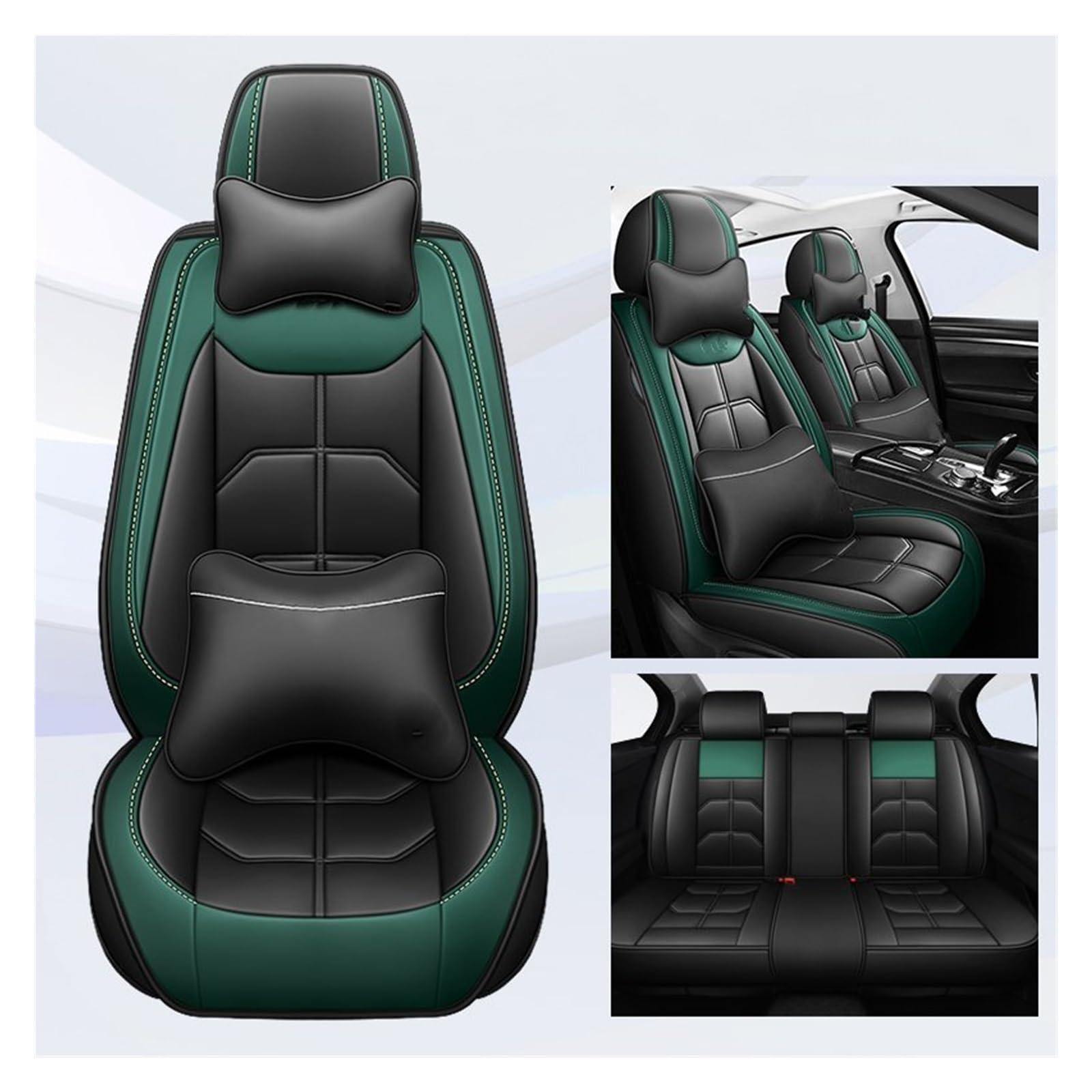 CGBWMB Auto-Sitzbezüge Für Ford Für Fiesta Für Fusion Für Mondeo Für Taurus Für Mustang Für Territory Für Kuga Für Expedition Universal Auto Sitz Abdeckung Autositzbezüge(Black Green 5 Seat A) CGBWMB Auto-Sitzbezüge Für Ford Für Fiesta Für Fusion Für Mondeo Für Taurus Für Mustang Für Territory Für Kuga Für Expedition Universal Auto Sitz Abdeckung Autositzbezüge(Black Green 5 Seat A) von CGBWMB