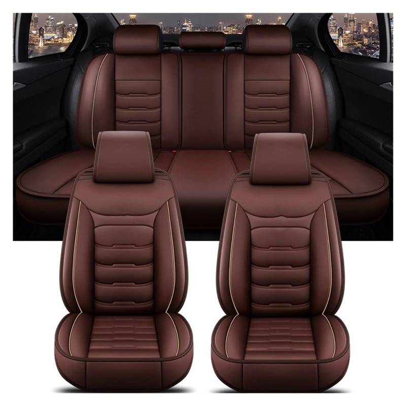CGBWMB Auto-Sitzbezüge Für Ford Für Focus MK2 Für Edge Für Explorer Für Ecosport Für Escape Für Ausflug Für Everest Universal Auto Sitz Abdeckung Autositzbezüge(Coffee 5 Seat) von CGBWMB