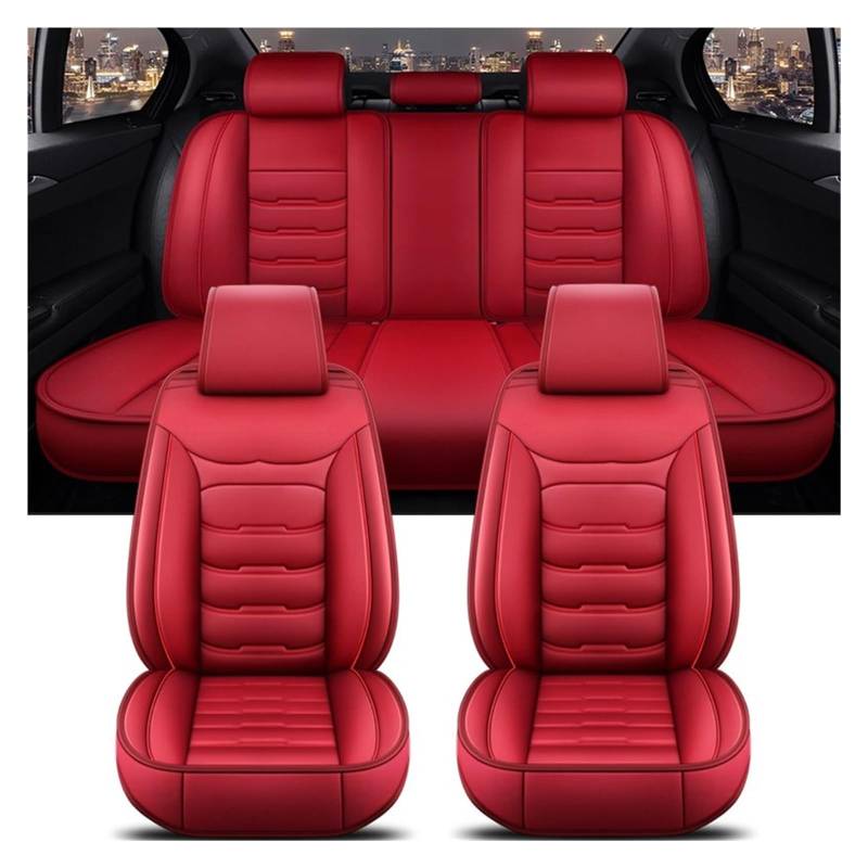 CGBWMB Auto-Sitzbezüge Für Ford Für Focus MK2 Für Edge Für Explorer Für Ecosport Für Escape Für Ausflug Für Everest Universal Auto Sitz Abdeckung Autositzbezüge(Red 5 Seat) von CGBWMB