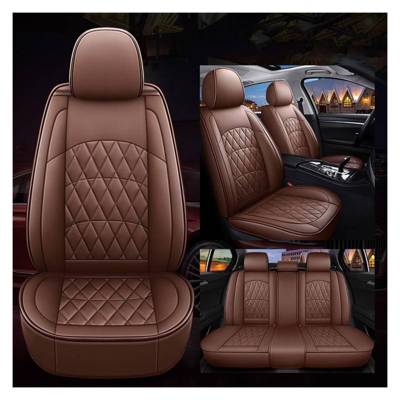 CGBWMB Auto-Sitzbezüge Für Hyundai Für Solaris Für Sonata Für Creta Für Encino Für Elantra Ix25 Ix35 Für Kona Universal Auto Sitzbezüge Autositzbezüge(Coffee 5 Seat) von CGBWMB