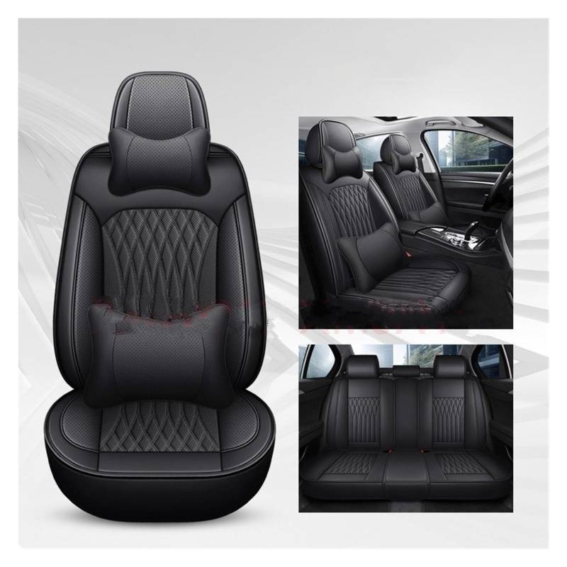 CGBWMB Auto-Sitzbezüge Für Infiniti FX35 ESQ EX25 JX35 M25 M35 QX50 QX56 Q50 QX60 QX70 Q60 G35 Pu Leder Universal Auto Sitzbezug Autositzbezüge(Black 5 Seat a) von CGBWMB