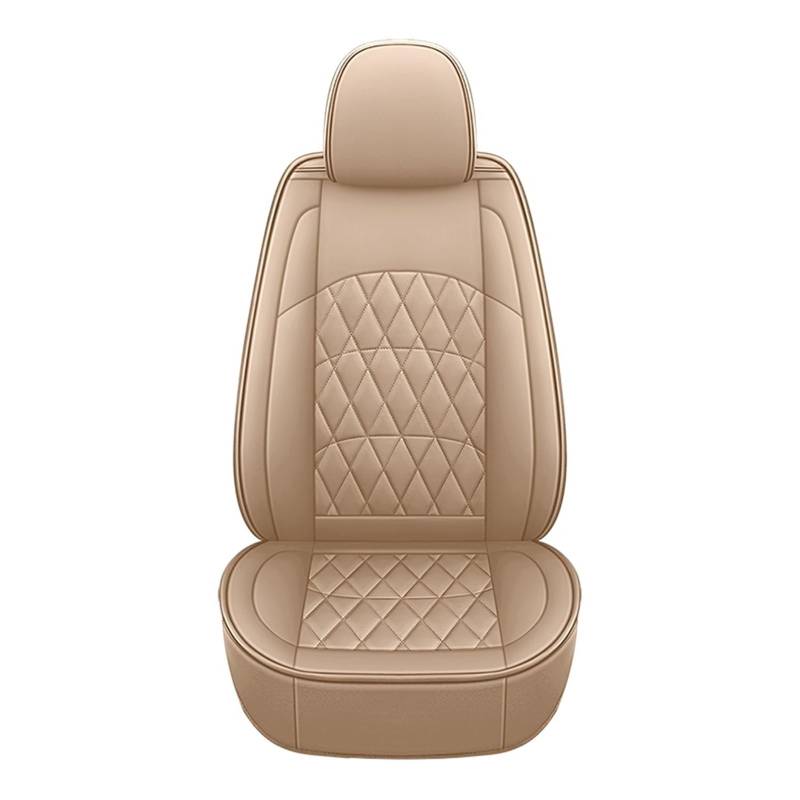 CGBWMB Auto-Sitzbezüge Für Jaguar XF Für F-Pace Für E-pace Für I-Pace Für X-Type XE XJ XK Pu Leder Universal Auto Sitzbezug Autositzbezüge(Beige 1 Seat) von CGBWMB