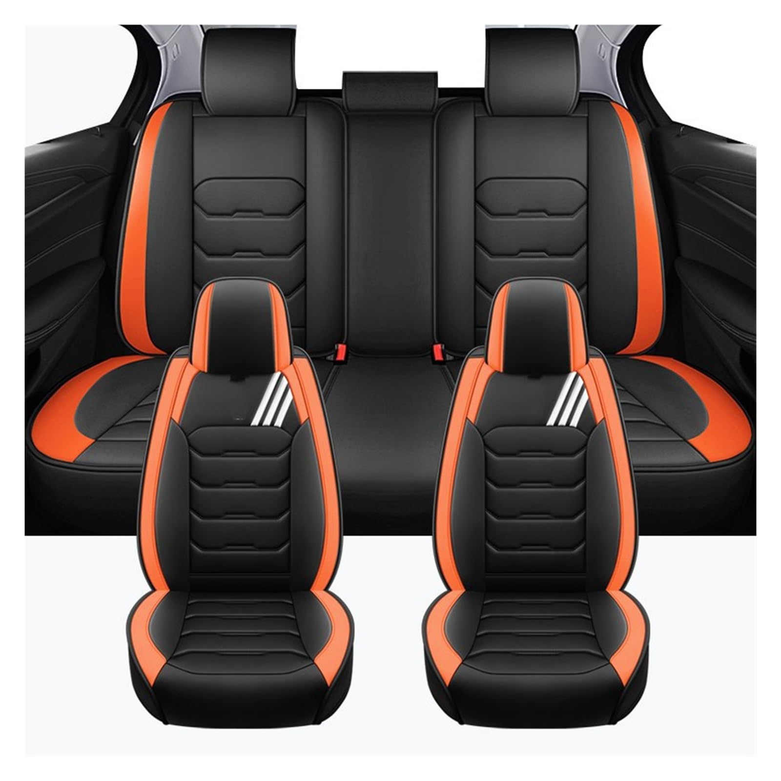 CGBWMB Auto-Sitzbezüge Für Mazda 2 Cx30 Komplettset Universal-Autositzbezüge Autositzbezüge(Black Orange) von CGBWMB