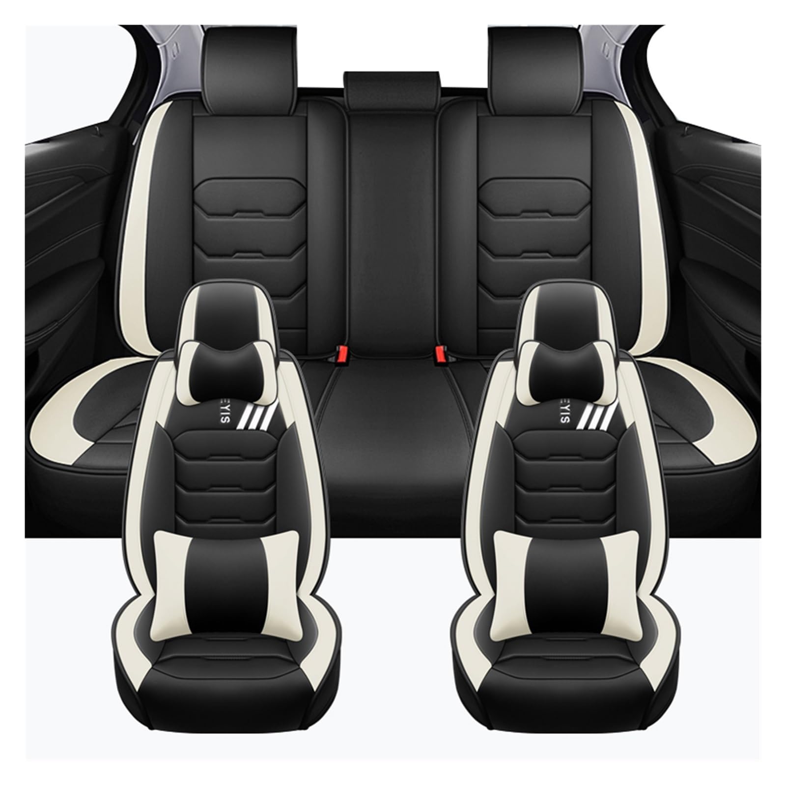 CGBWMB Auto-Sitzbezüge Für Mazda 2 Cx30 Komplettset Universal-Autositzbezüge Autositzbezüge(Blakc White B) von CGBWMB