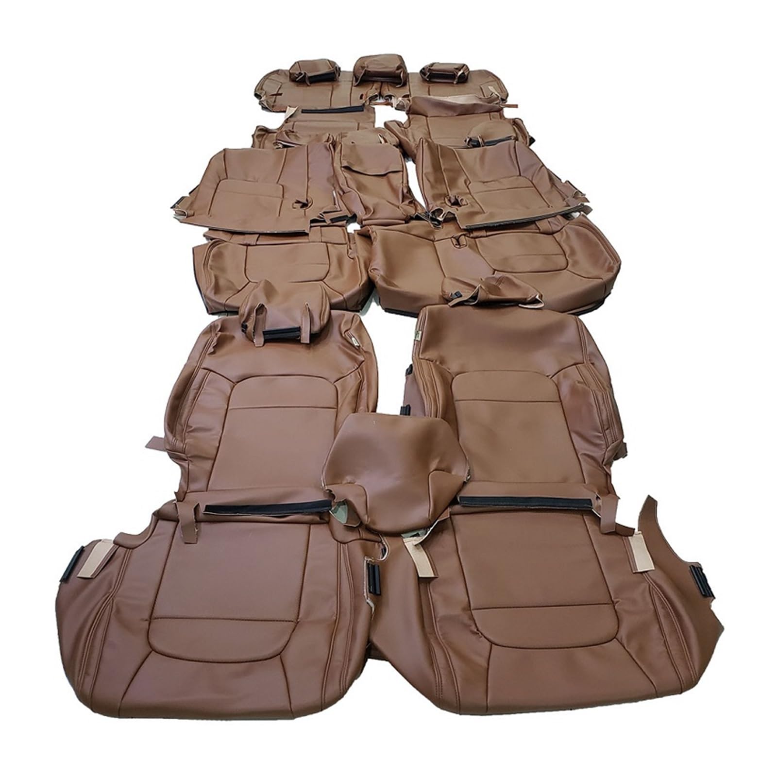 CGBWMB Auto-Sitzbezüge Für Mitsubishi Für Pajero Für Outlander Autositzbezug 2 Oder 3 Reihen Mit 5-8 Sitze Lederbezug Autositzbezüge(Coffee,6-8 Seats) von CGBWMB