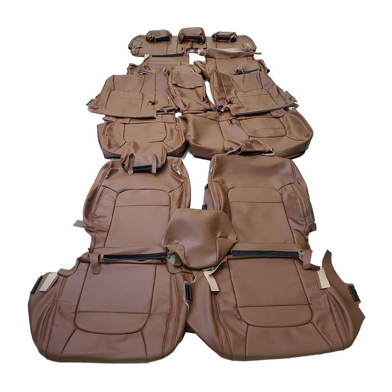 CGBWMB Auto-Sitzbezüge Für Mitsubishi Für Pajero Für Outlander Autositzbezug 2 Oder 3 Reihen Mit 5-8 Sitze Lederbezug Autositzbezüge(Coffee,6-8 Seats) von CGBWMB