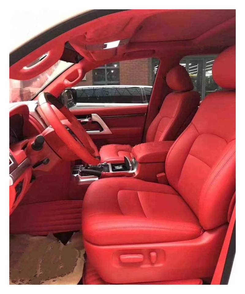 CGBWMB Auto-Sitzbezüge Für Mitsubishi Für Pajero Für Outlander Autositzbezug 2 Oder 3 Reihen Mit 5-8 Sitze Lederbezug Autositzbezüge(Red,6-8 Seats) von CGBWMB