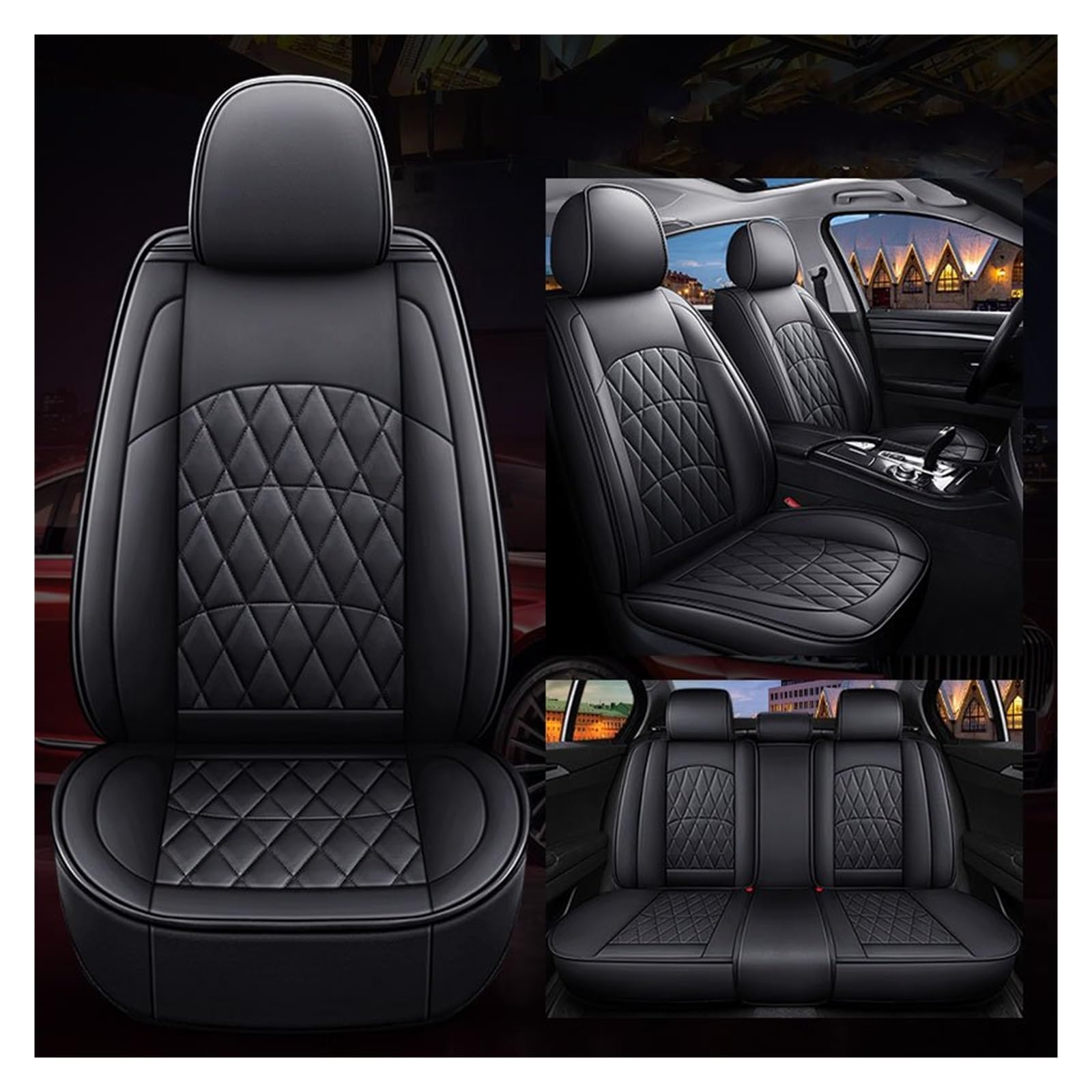 CGBWMB Auto-Sitzbezüge Für Nissan Für Qashqai Für Juke Für Blatt Für Armada Für Altima Für Cube Für Dualis Für Tiida Universal Auto Sitzbezüge Autositzbezüge(Black 5 Seat a) von CGBWMB