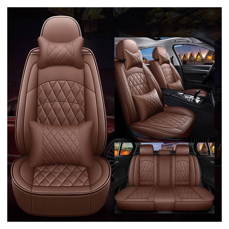 CGBWMB Auto-Sitzbezüge Für Nissan Für Qashqai Für Juke Für Blatt Für Armada Für Altima Für Cube Für Dualis Für Tiida Universal Auto Sitzbezüge Autositzbezüge(Coffee 5 Seat a) von CGBWMB