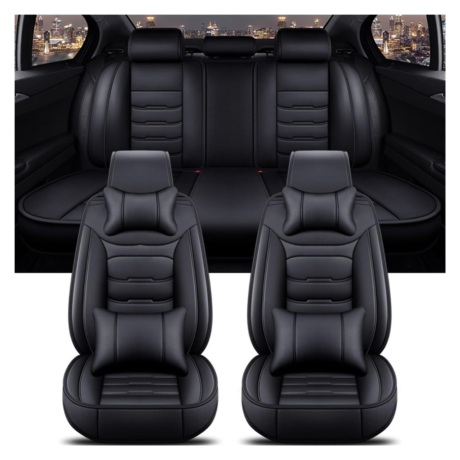 CGBWMB Auto-Sitzbezüge Für Nissan Für Qashqai Für Juke Für Blatt Für Armada Für Altima Für Cube Für Dualis Universal Auto Sitz Abdeckung Autositzbezüge(Black 5 Seat a) von CGBWMB