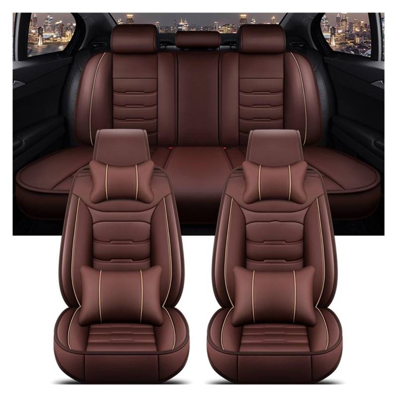 CGBWMB Auto-Sitzbezüge Für Nissan Für Qashqai Für Juke Für Blatt Für Armada Für Altima Für Cube Für Dualis Universal Auto Sitz Abdeckung Autositzbezüge(Coffee 5 Seat A) von CGBWMB