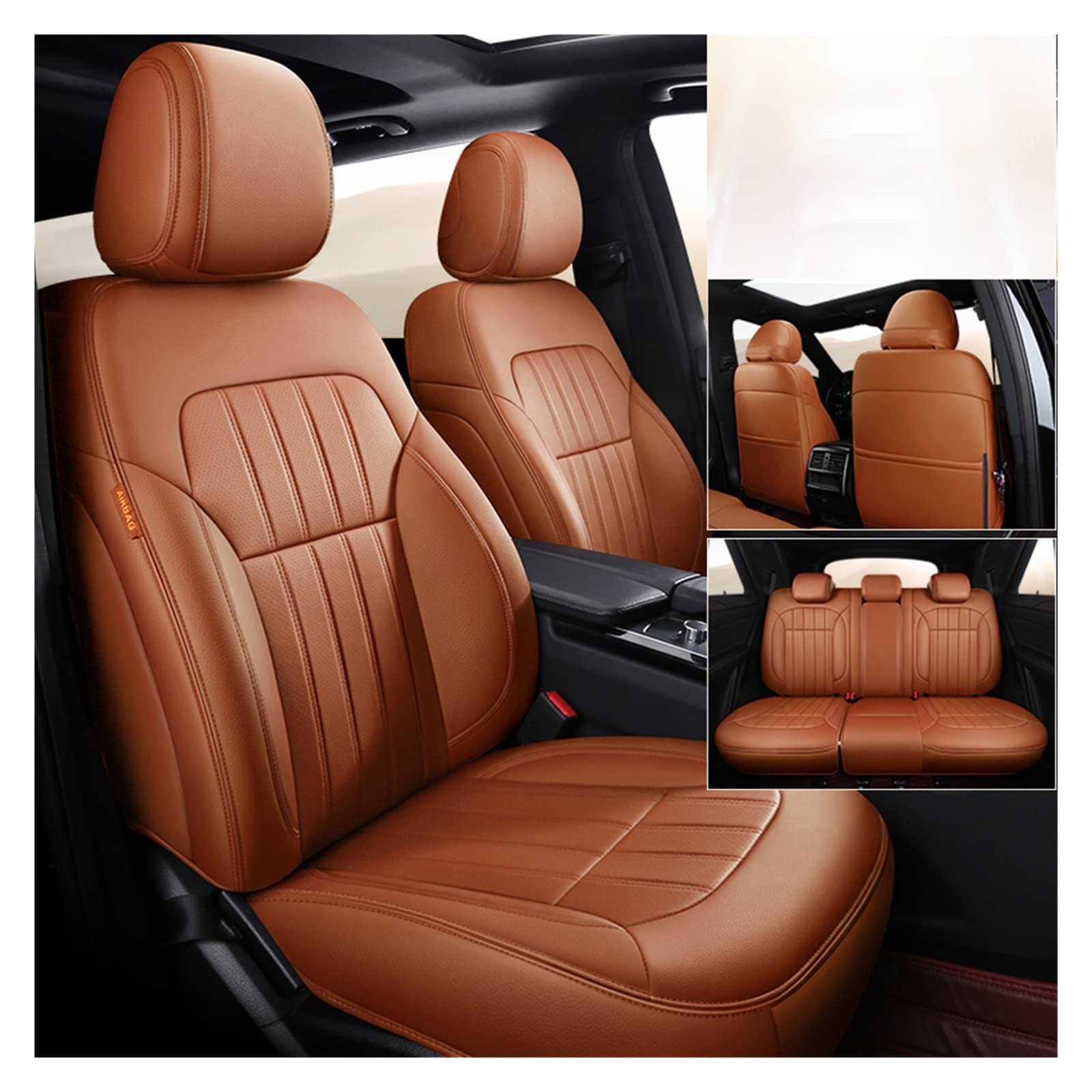 CGBWMB Auto-Sitzbezüge Für Nissan Für Qashqai J11 Für Navara D40 Für März X Für Trail T32 T31 Für Patrol Für Versa Für Tiida Für Kicks Auto Sitzbezüge Autositzbezüge(5Pcs-Orange) von CGBWMB