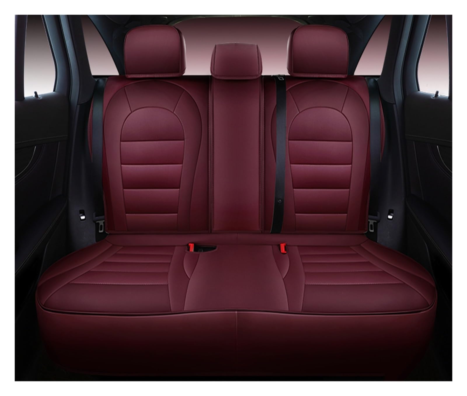 CGBWMB Auto-Sitzbezüge Für Skoda Für Octavia 2 Für Fabia Für Superb 3 Für Karoq Für Kodiaq Für Schnelle 2017 Echtes Leder Auto Sitzbezüge Autositzbezüge(D Rear seat) von CGBWMB