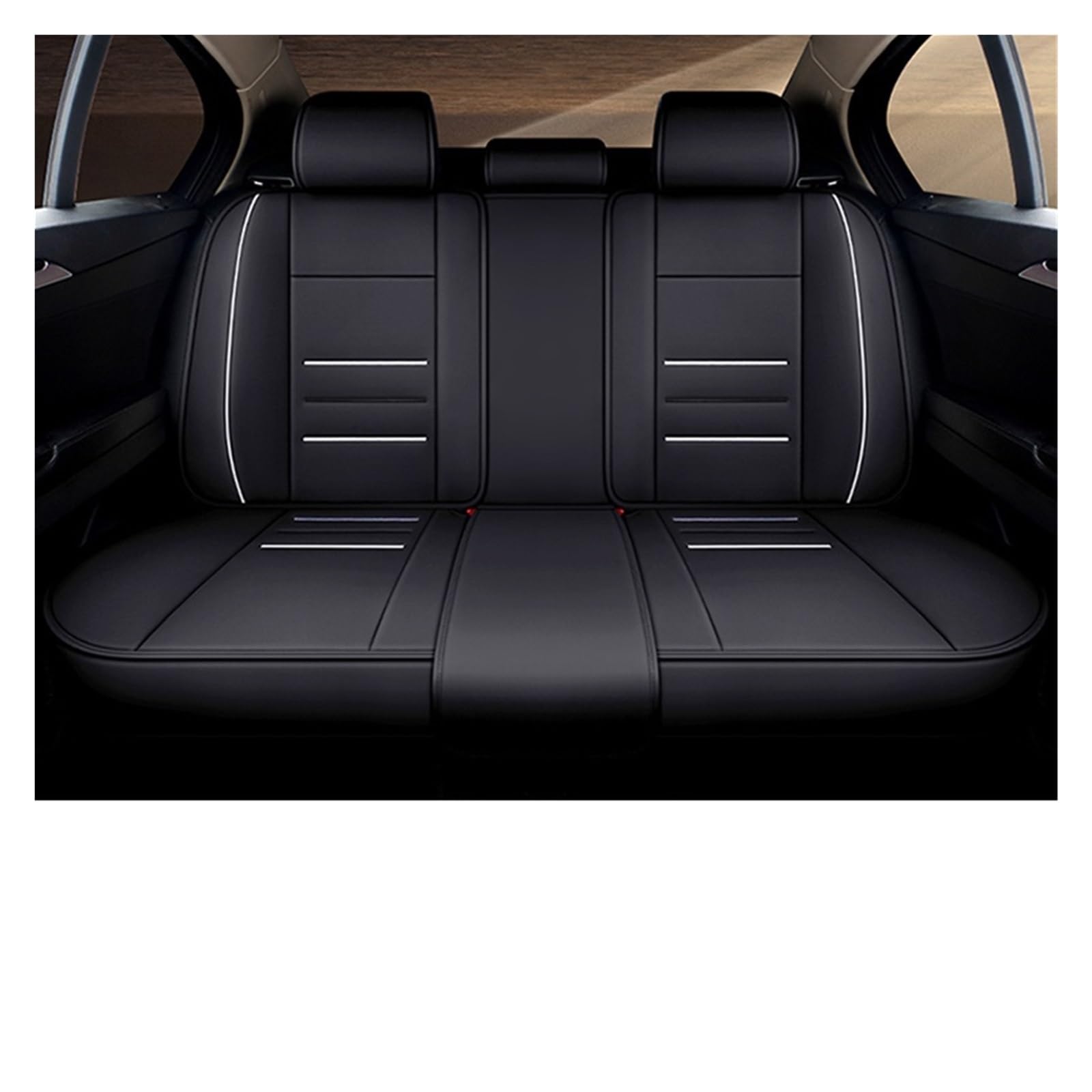 CGBWMB Auto-Sitzbezüge Für Suzuki Für Swift Für Grand Für Vitara Für Jimny Sx4 Für Samurai Für Ignis Auto Sitzbezug Universal Leder Autositzbezüge(Rear Seats-Black) von CGBWMB